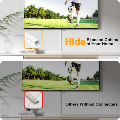 Wire Hider, 157in Delamu Cord Hider Wall, Paintable Wire Covers for Cords, TV Cable Hider Wall Kit, Cable Covers Raceway, Cable Management Hide TV Cords for Wall Mount TV, 10XL15.7 W0.95 H0.55in Brown