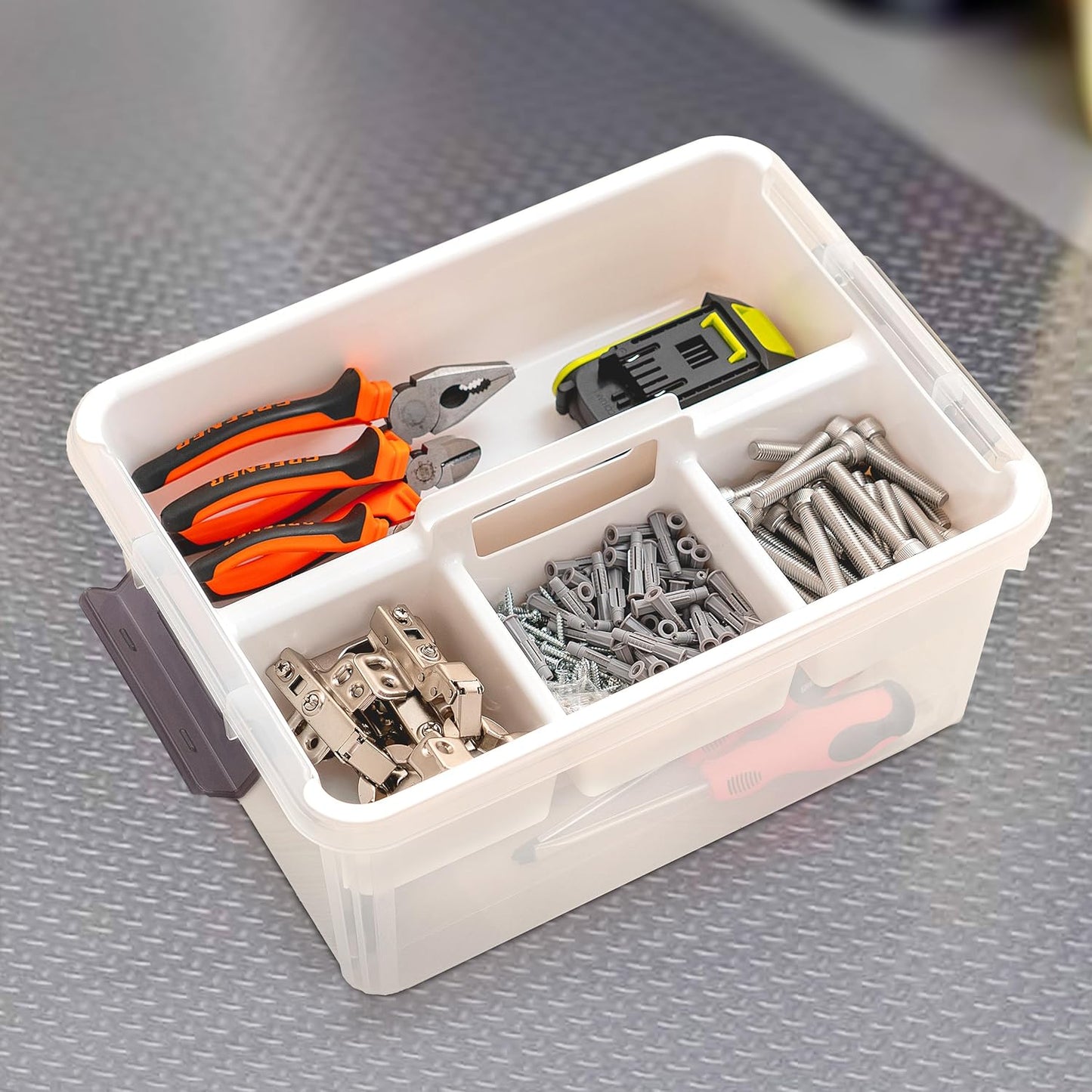 Citylife 6Qt 4Packs Clear Craft Organizers and Storage BOX, Sensory Bins