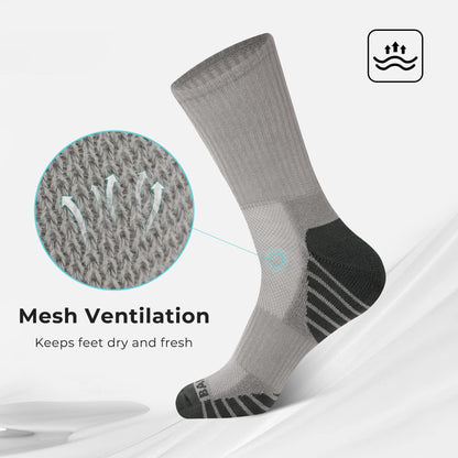 BAMBOO COOL Men's Crew Socks Athletic Cushioned Moisture Wicking 6 Pairs