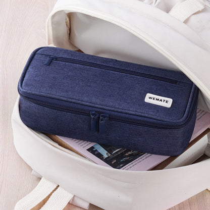 WEMATE Pencil Case, Large Storage Organizer, Makeup Bag, Teacher Must - have, Big Pencil Pouch, Marker Case for College