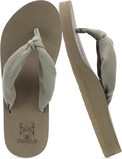 KuaiLu Flip Flops for Women with Arch Support Summer Beach Thong Sandals