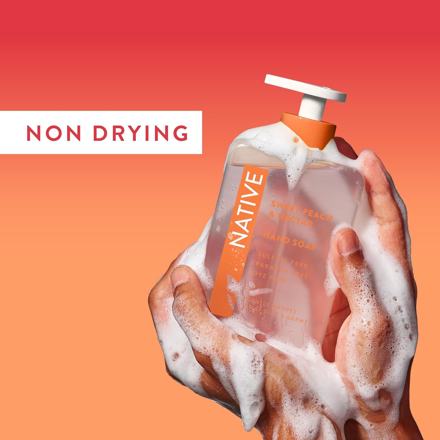 Native Liquid Hand Soap, Toasted Vanilla & Honey Scent, Non-Drying Formula for Soft, Smooth Hands, Made with Plant-Based Cleansers, Sulfate & Paraben Free, 13 oz Bottle