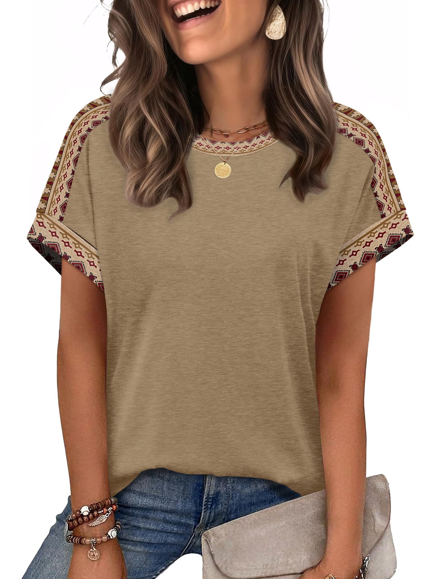 WIHOLL Womens Tops Short Sleeve Shirts Summer Outfits 2026 Spring Dressy Casual Clothes Clothing