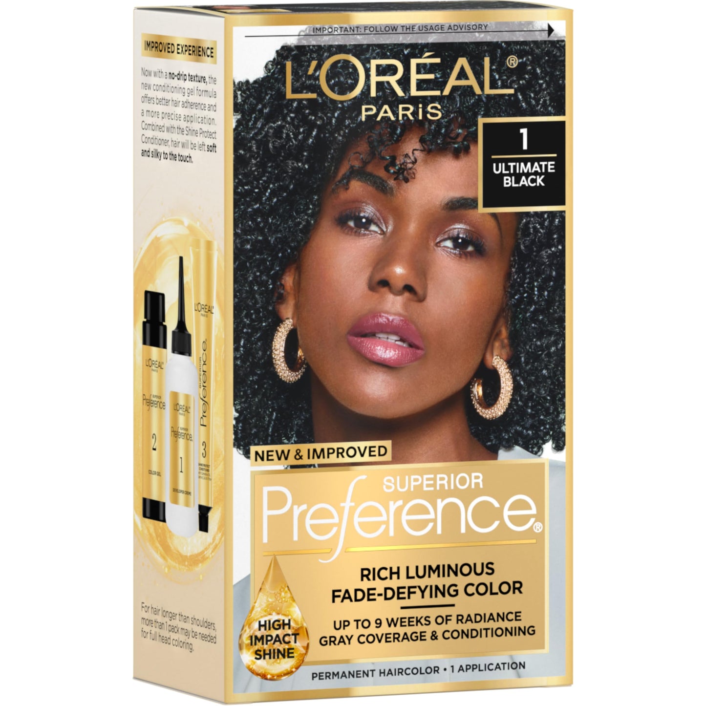 L'Oreal Paris Superior Preference Luminous Fade-Defying Permanent Hair Color, Hair Dye For Up to 9 Weeks of Radiance, Medium Brown 5, 1 Hair Dye Kit