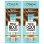 L'Oreal Paris Magic Root Permanent Hair Color Kit, 100% Gray Hair Coverage In Just 10 Minutes, Precision Brush Applicator for Seamless Application, 4 Dark Brown (2 Count)