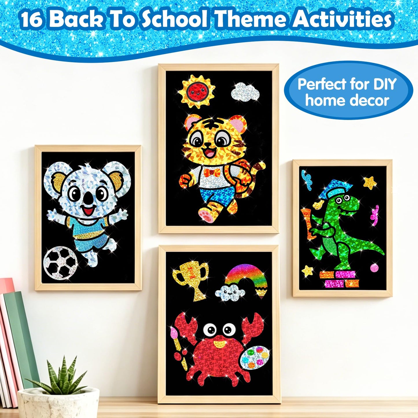 FUNNYB&G Foil Art Craft Kit for Kids, Sparkly Birthday Gift Toy for Boys