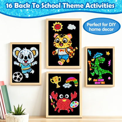 FUNNYB&G Foil Art Craft Kit for Kids, Sparkly Birthday Gift Toy for Boys