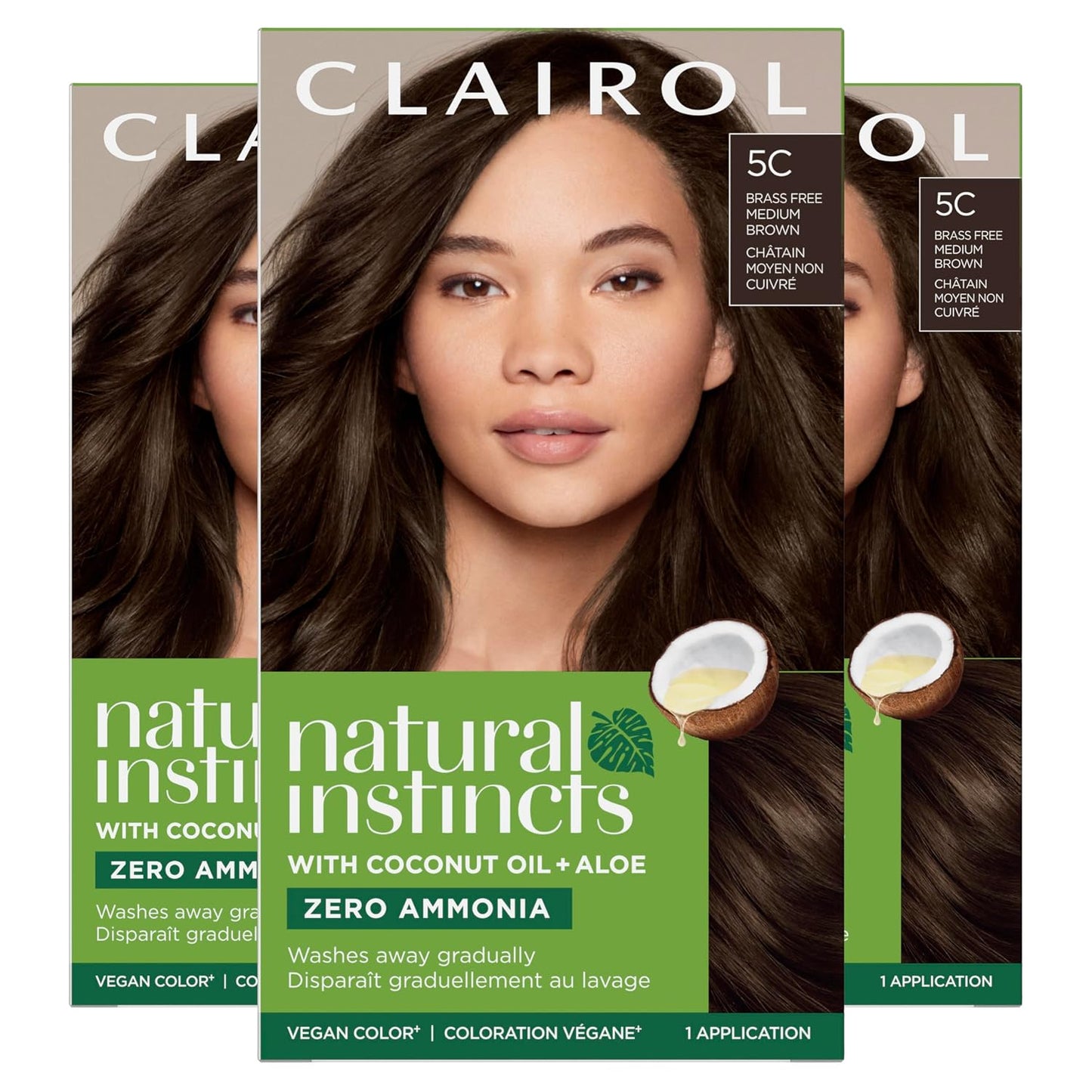Clairol Natural Instincts Demi-Permanent Hair Dye, 4 Dark Brown | 1 Pack