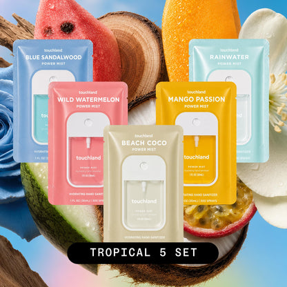 Touchland Top 5 Hydrating Hand Sanitizer Spray Set Travel Size
