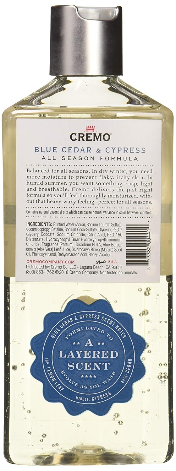 Cremo Body Wash for Men, Cypress Santal, 16 Fl Oz