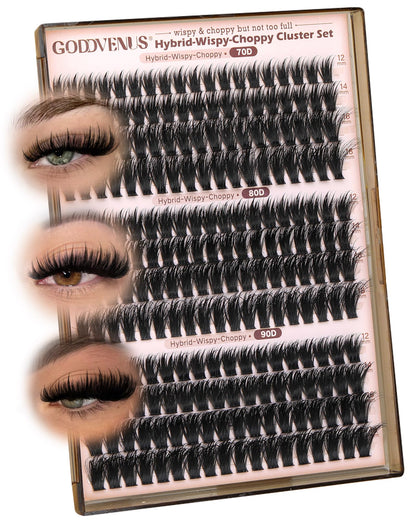 Goddvenus Pre-made Spikes Lash Clusters Wispy Manga Eyelash Clusters