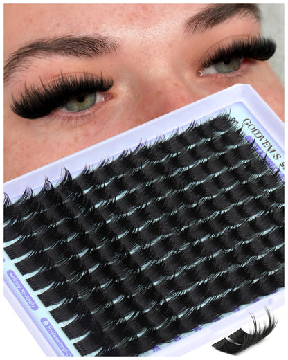 Goddvenus Pre-made Spikes Lash Clusters Wispy Manga Eyelash Clusters