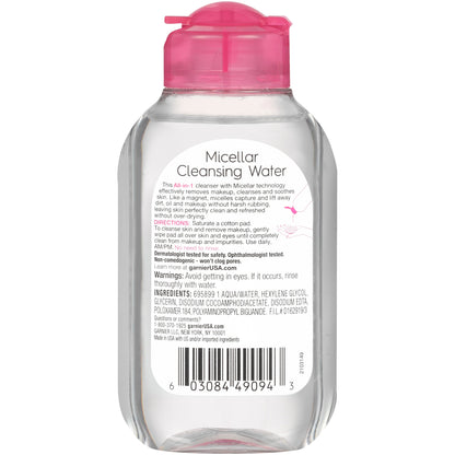 Garnier Micellar Water, Hydrating Facial Cleanser & Makeup Remover, Suitable for Sensitive Skin, Vegan, Cruelty Free, 13.5 Fl Oz (400mL), 1 Count