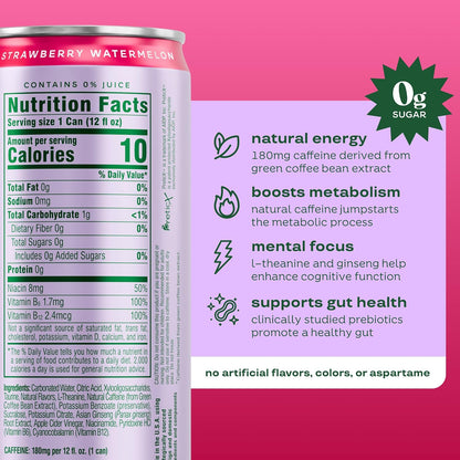 Bloom Nutrition Zero Sugar Energy Drink, Apple Crisp, 12oz 12pk