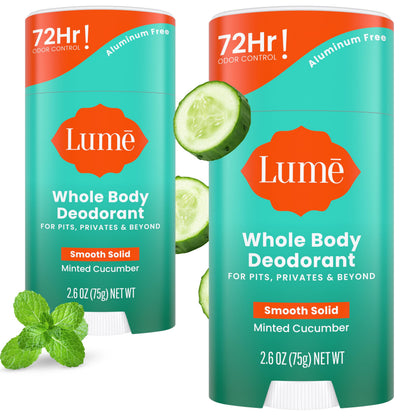 Lume Whole Body Deodorant - Solid Stick - 2.6 oz, 2 pk (Soft Powder)