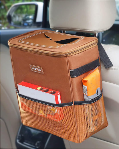 HOTOR Car Trash Can, Leakproof Car Organizer, 2-Gallon, Black