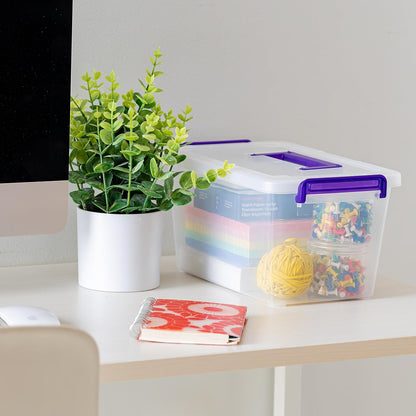 IRIS USA Storage Bins with Lids |Made in USA| 5 Qt - (6-Pack) - Clear