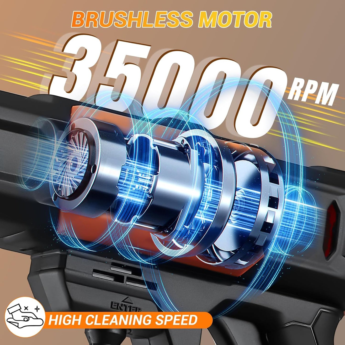1850 PSI Upgraded Cordless Washer with Brushless Motor