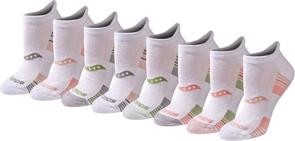 Saucony Women's RunDry Performance Heel Tab Athletic Socks, Available in S-L (8, 16, 24 Pairs)