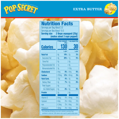 Pop Secret Microwave Popcorn, Extra Butter Flavor, 3.2 Oz Sharing Bags, 3 Ct