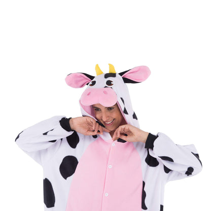 Spooktacular Creations Halloween Dalmatian Dragon Cow Costume, Animal Costume Hooded Jumpsuit for Halloween Cosplay Party