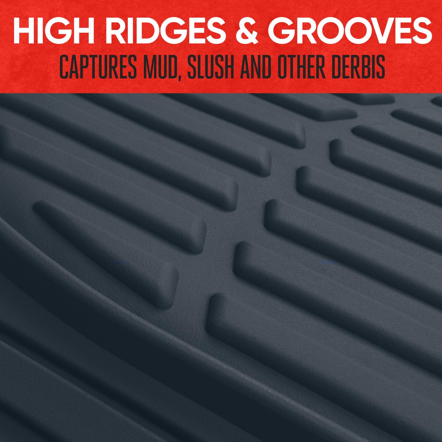 Motor Trend -2 Piece Front Car Floor Mats- Black FlexTough Contour Liners-Deep Dish Heavy Duty Rubber Floor Mats for Car SUV Truck & Van-All Weather Protection, Universal Trim to Fit
