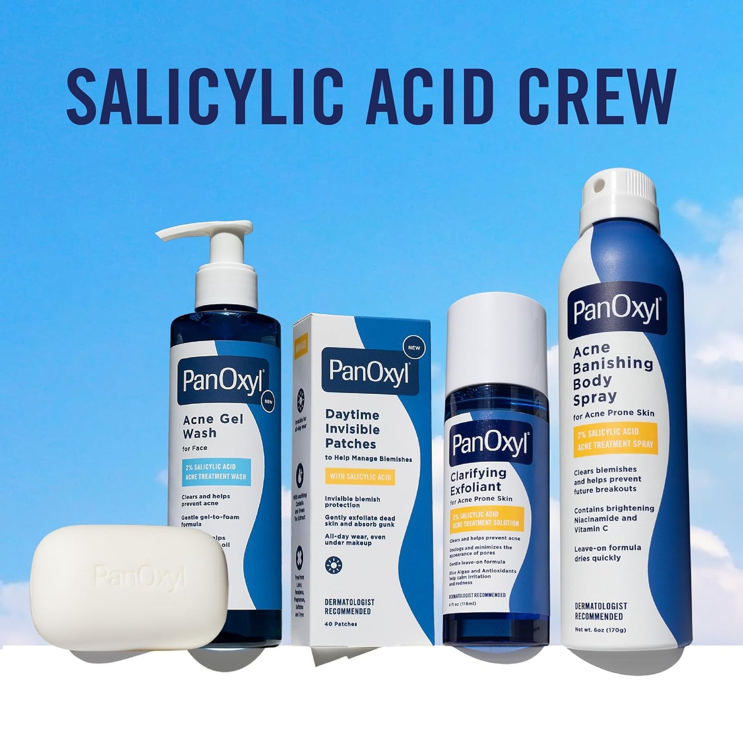 PanOxyl Acne Cleansing Bar, 2% Salicylic Acid, For Face & Body, 4 oz