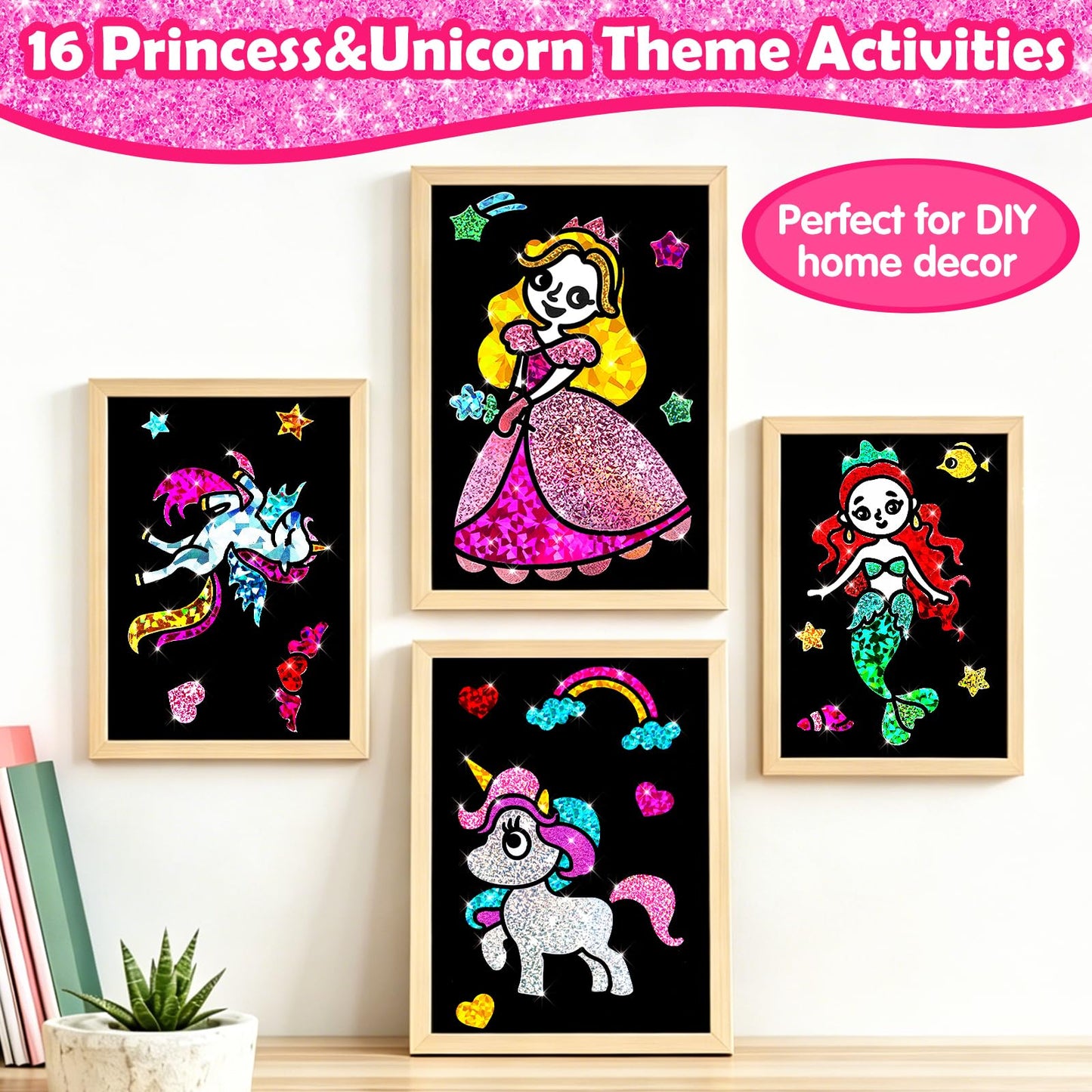 FUNNYB&G Foil Art Craft Kit for Kids, Sparkly Birthday Gift Toy for Boys