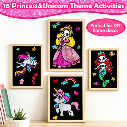 FUNNYB&G Foil Art Craft Kit for Kids, Sparkly Birthday Gift Toy for Boys