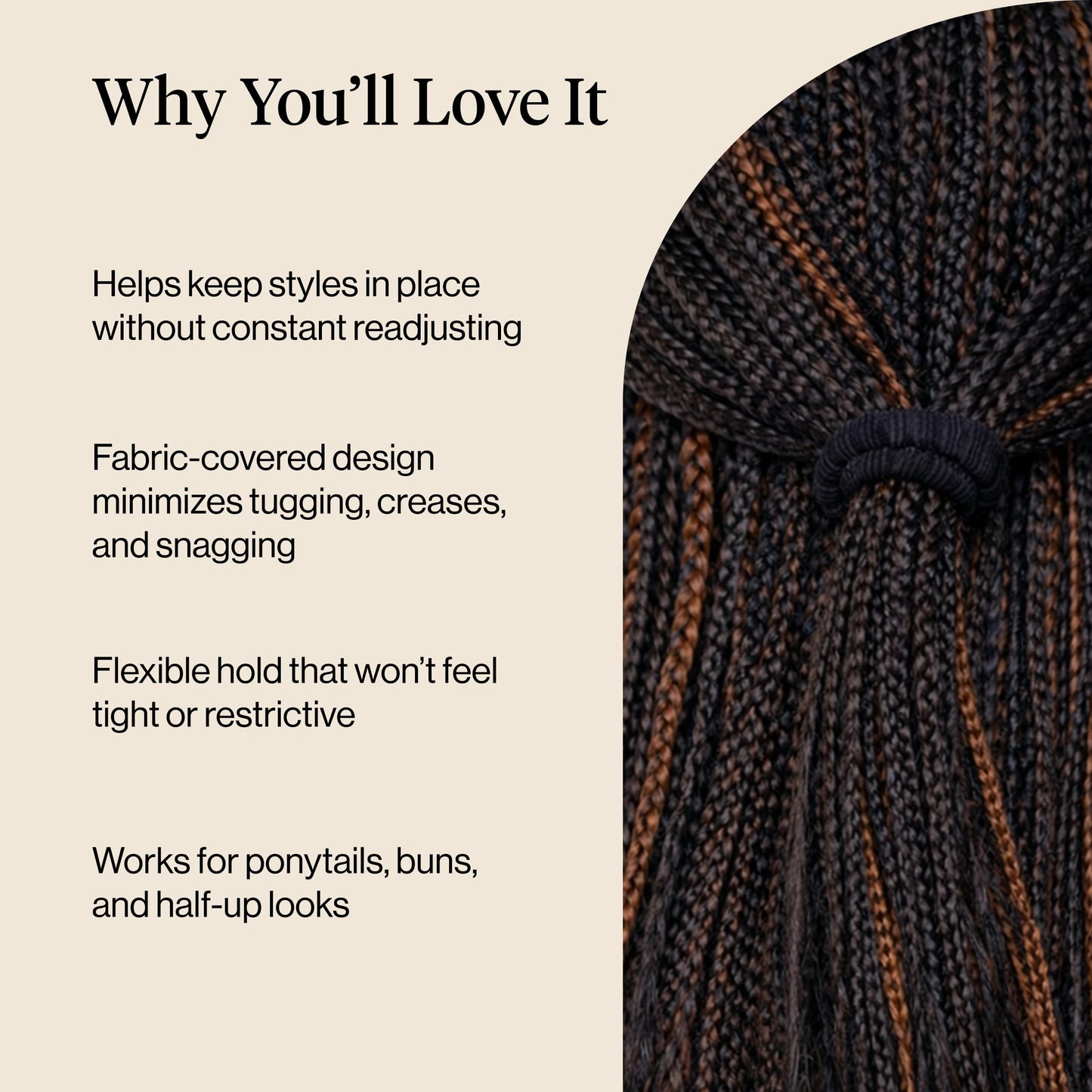 Kitsch Elastic Hair Ties No Damage | Stretchable Hair Bands - Neutral 12pcs
