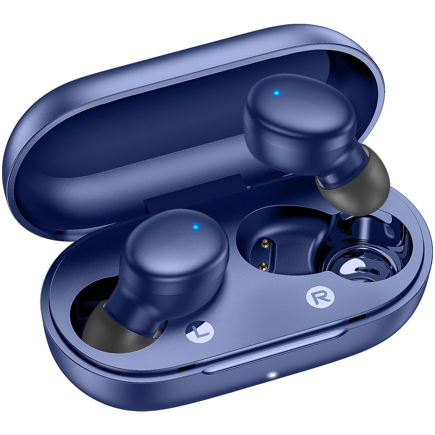 kurdene Wireless Earbuds Bluetooth 5.3 in Ear Buds Light Weight Headphones,Deep Bass Sound,Built in Mics Headset,Clear Calls Earphones for Sports Workout Glossy Black