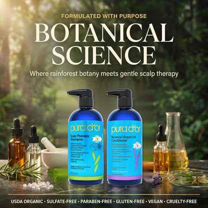 PURA D'OR Deep Moisturizing Biotin Hair Regrwoth Conditioner Thickens, Softens, & Moisturizes Dry, Frizzy, Damaged Hair w/Argan Oil, Pumpkin, Rosemary, Honeysuckle, Vitamin E, Men & Women, 16oz
