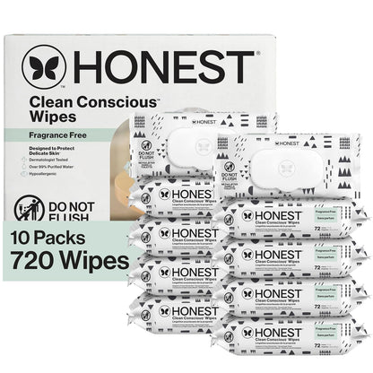 The Honest Company Multi-Use Baby Wipes, Pattern Play, 720 Count