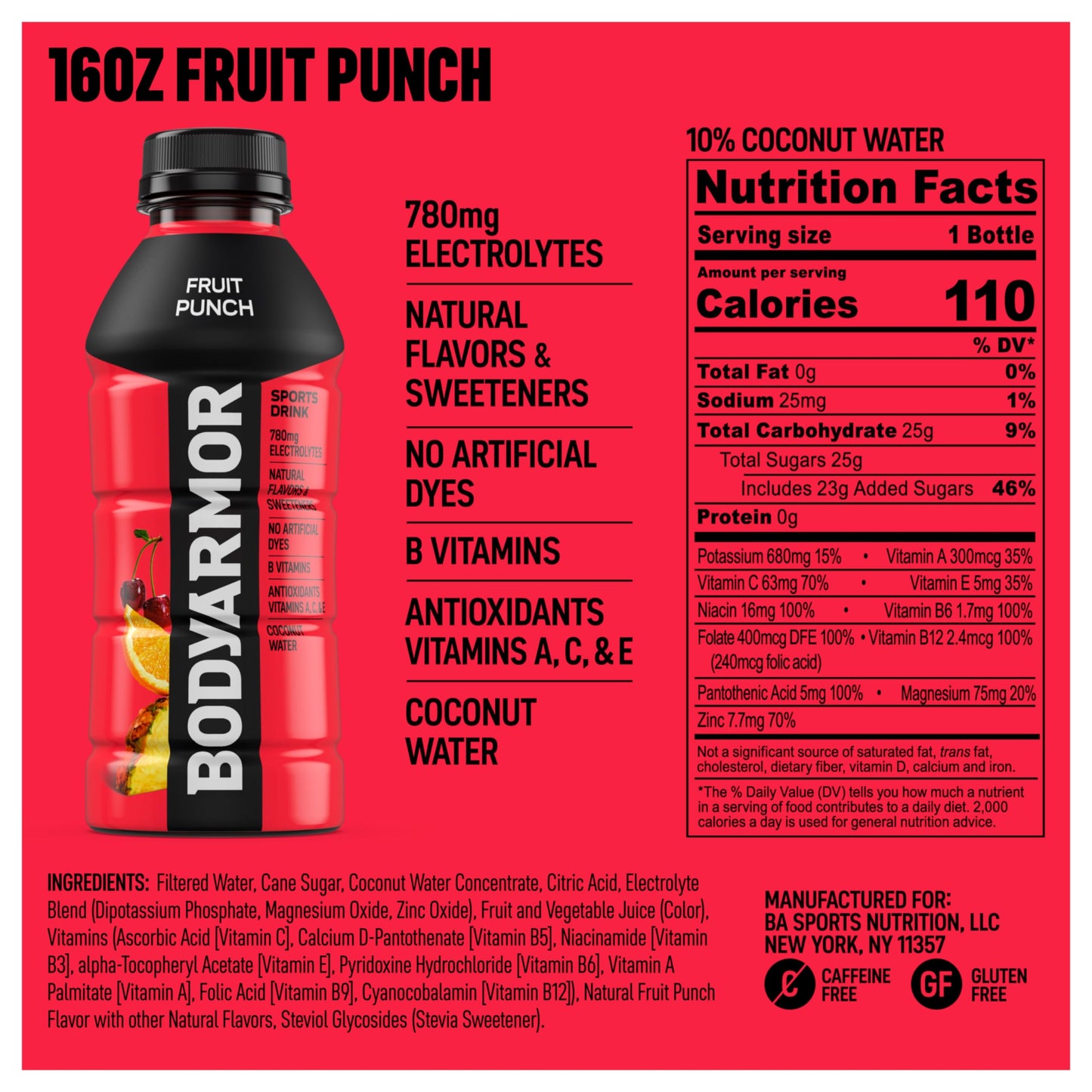 BODYARMOR Sports Drink, Strawberry Banana, Electrolyte Drink Hydration, 12 Fl Oz Bottles (8 Pack), Flavored Coconut Water with B Vitamins & Antioxidants