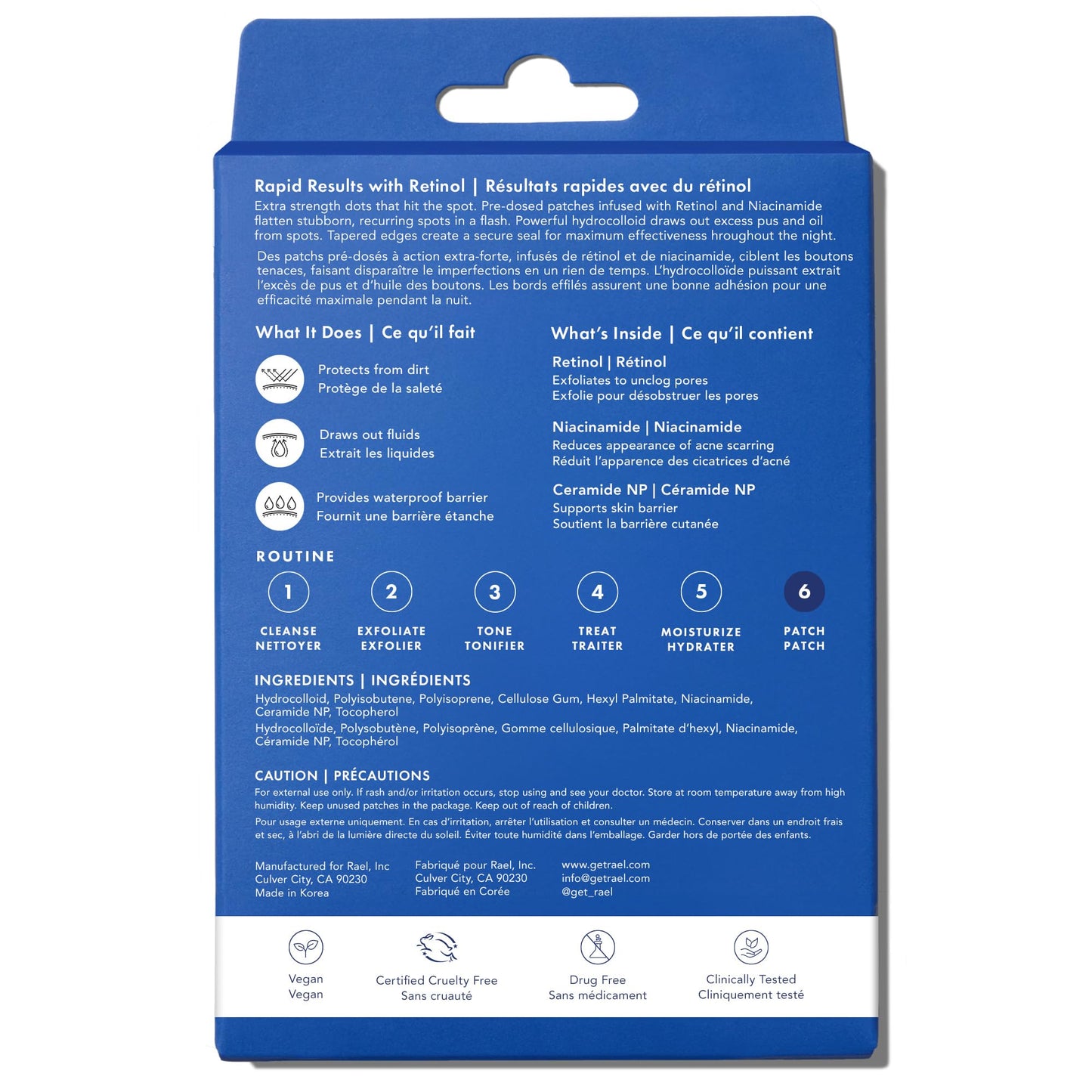 Rael Miracle Invisible Spot Cover Hydrocolloid Acne Pimple Patches (96 Ct)