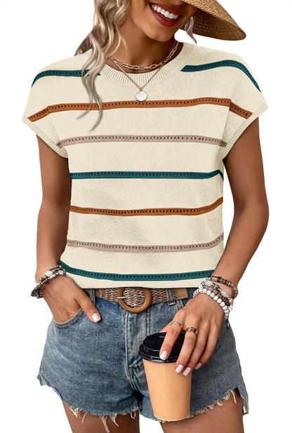 WIHOLL Womens Lightweight Sweater Spring Summer Fall Outfits Cap Sleeve Hollow Out Knit Fashion Clothing 2026