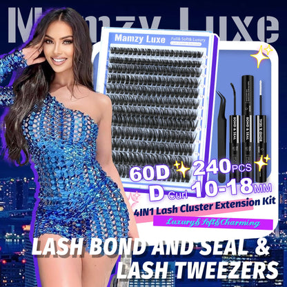 Lash Clusters Wispy 100D Eyelash Clusters 10-18mm Fluff Cluster Eyelash Extensions D Curl No Plastic Feel Individual Lashes Extension 204 Pcs Versatile False Eyelashes Clusters
