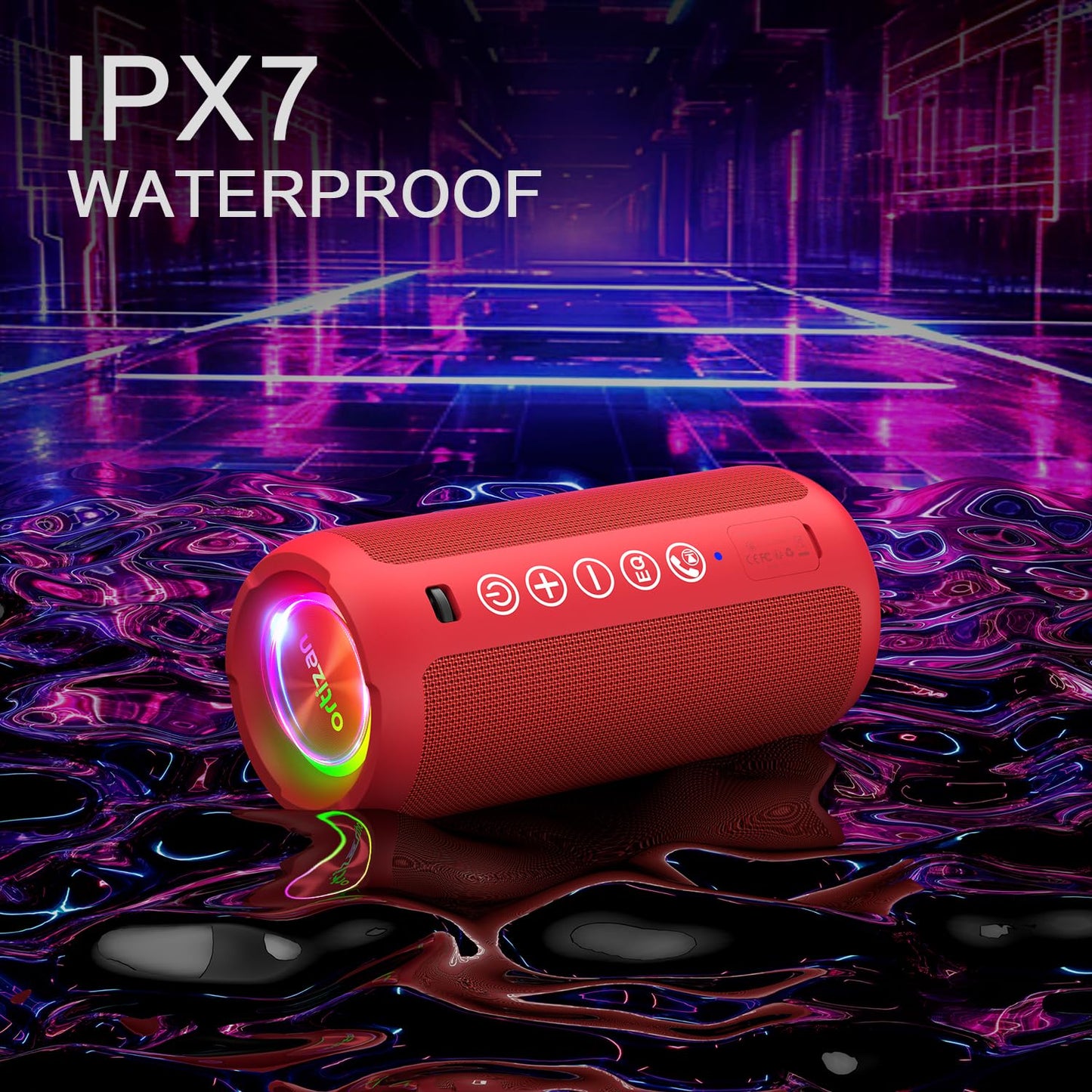 Ortizan X10 Portable Bluetooth Speaker (1st Gen), IPX7 Waterproof, Wireless