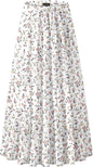 NASHALYLY Women's Chiffon Elastic High Waist Pleated A-Line Maxi Skirts