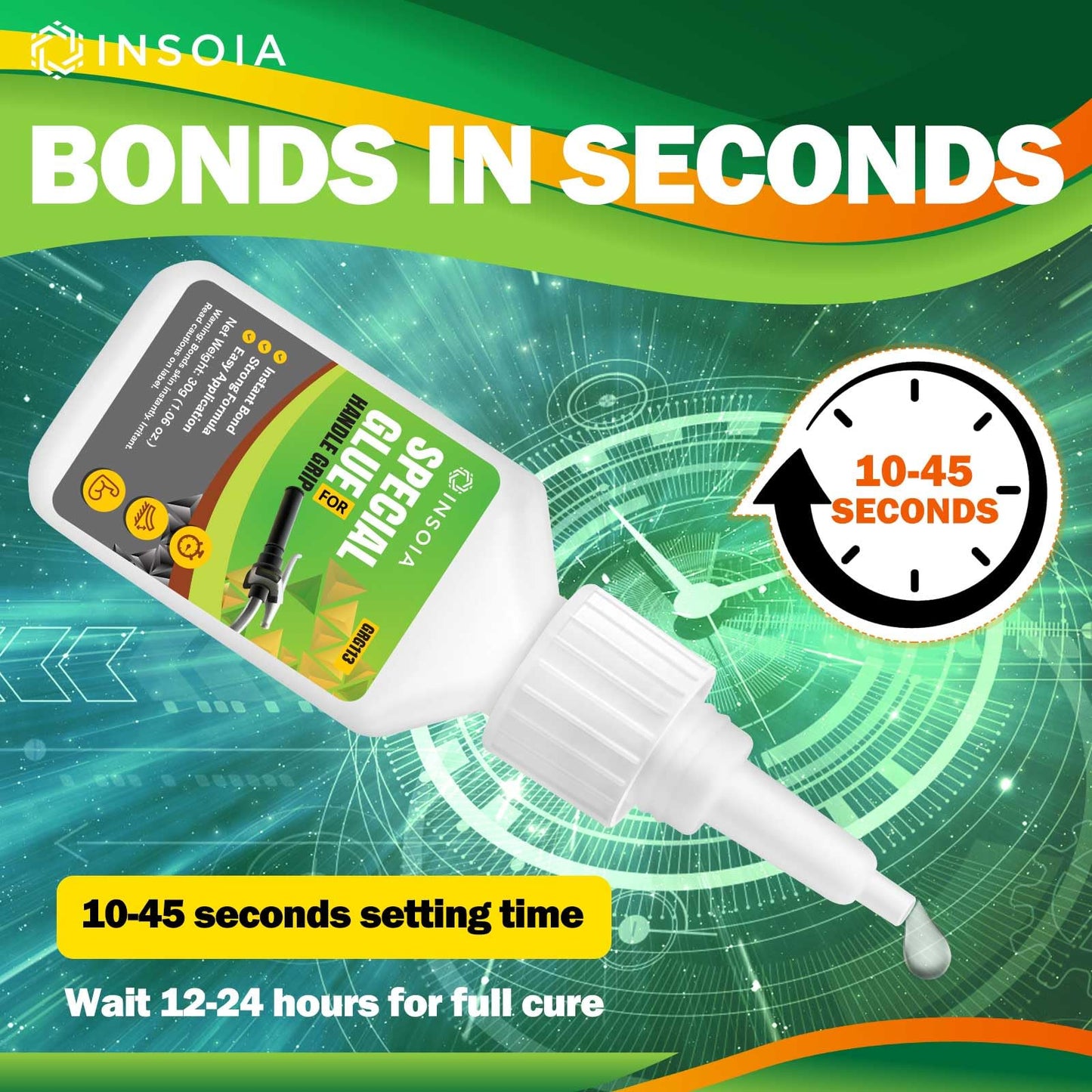 INSOIA Super Medium CA Glue, 20g, Strong Bond, with Precision Tips