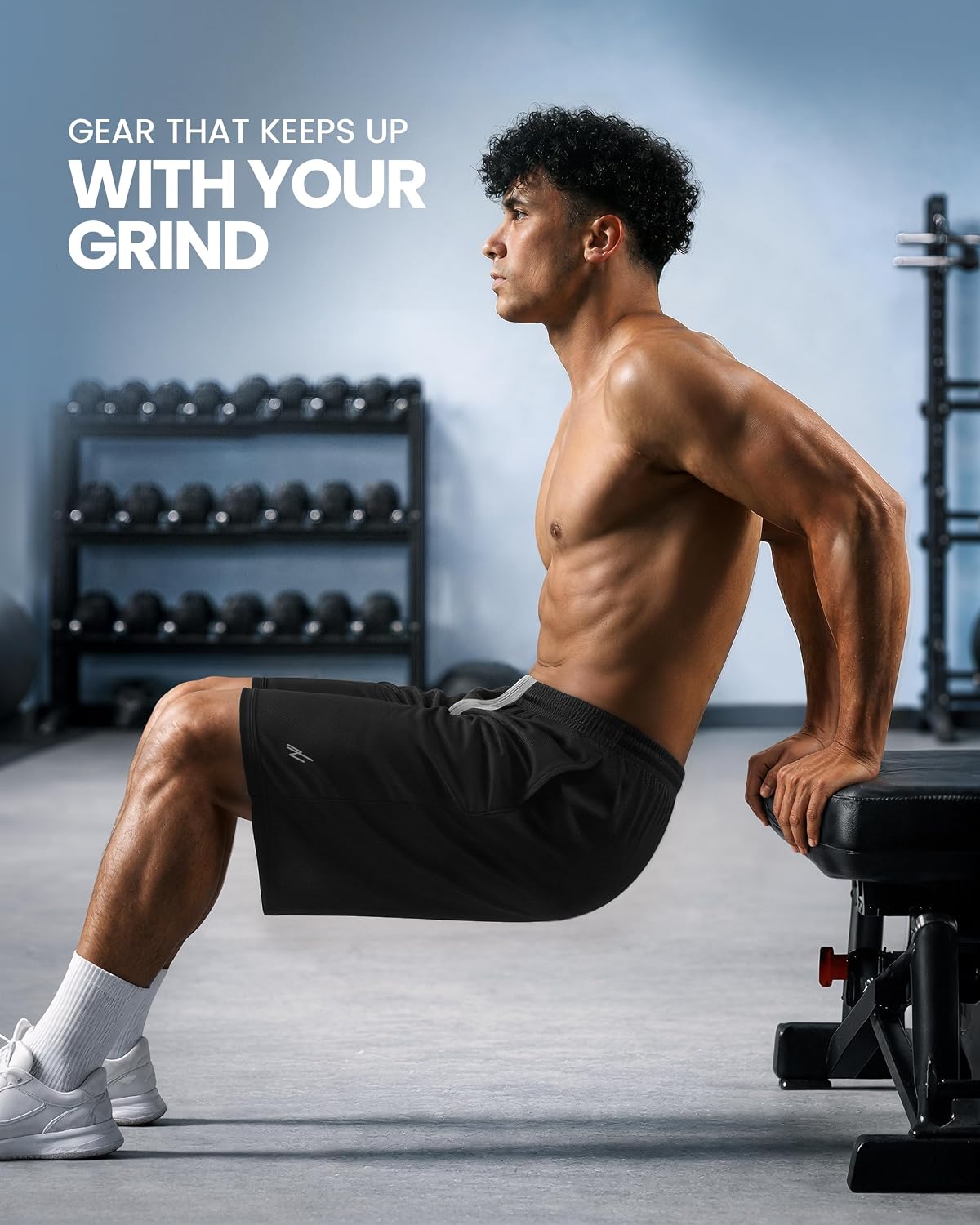Breathable Mesh Mens Athletic Shorts Loose-Fit Quick Dry Running Gym Shorts