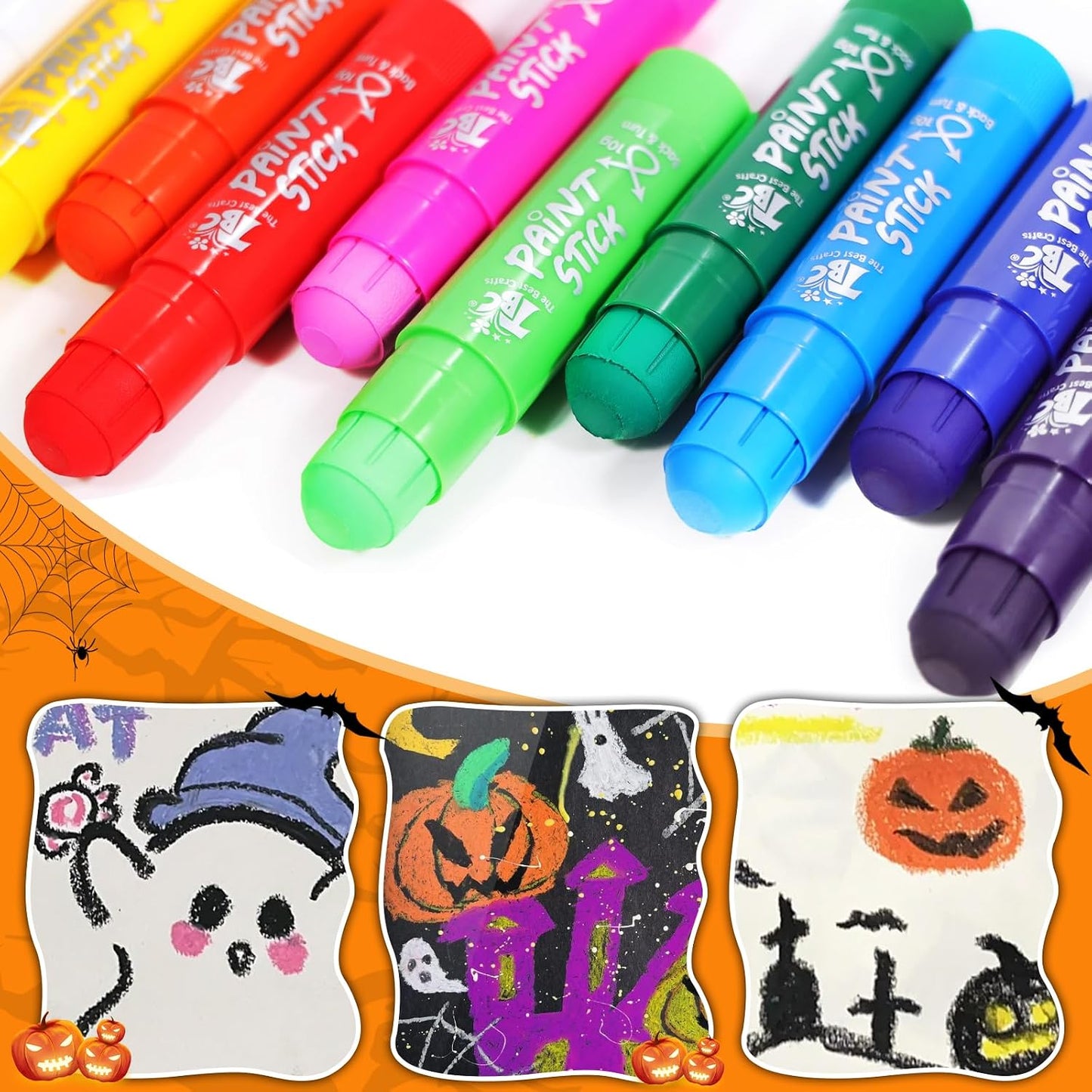 TBC The Best Crafts Paint Sticks for Kids Ages 2-8, 12 Classic Colors