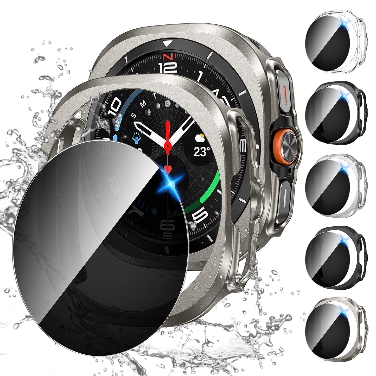 Tensea 5+5PCS for Samsung Galaxy Watch Ultra 47mm Screen Protector Case