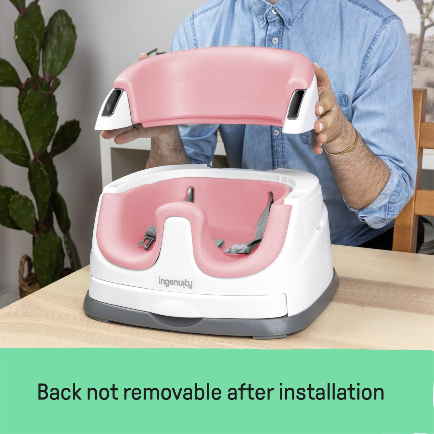 Ingenuity Baby Base 2-in-1 Booster Feeding and Floor Seat with Self-Storing Tray - Cashmere