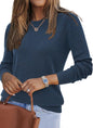 Arach&Cloz Women's Wool Blend Classic Crew Neck Casual Fall Sweaters