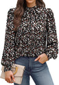 WIHOLL Long Sleeve Shirts for Women Mock Neck Tops Pleated Front Blouses Dressy Casual Spring Fall Clothes 2026 Fashion