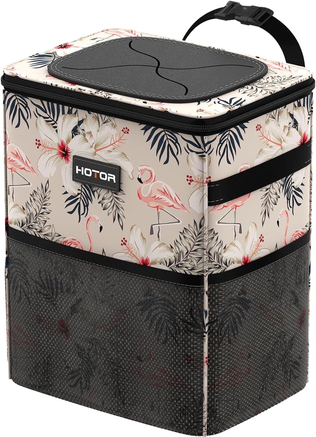 HOTOR Car Trash Can, Leakproof Car Organizer, 2-Gallon, Black
