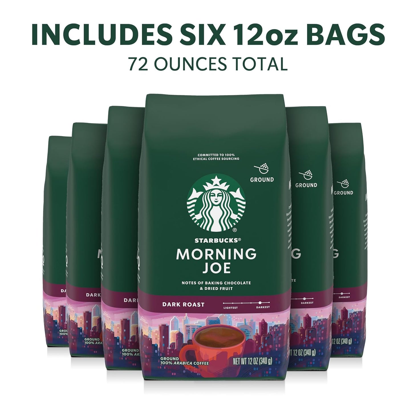 Starbucks Ground Coffee, Dark Roast Coffee, Italian Roast, 100% Arabica, 1 bag (18 oz)