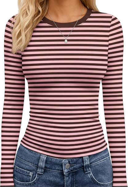 TNNZEET Long Sleeve Shirts for Women Fall Fashion Workout Crop Top Y2K 2026