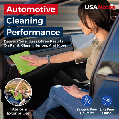 USANOOKS Microfiber Cleaning Cloth Grey - 12 Pcs (12.5"x12.5") - High Performance - 1200 Washes, Ultra Absorbent Microfiber Towel Weave Grime & Liquid for Streak-Free Mirror Shine - Car Washing Cloth